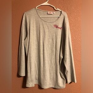 Quacker Factory Gray Blessed Top 2X